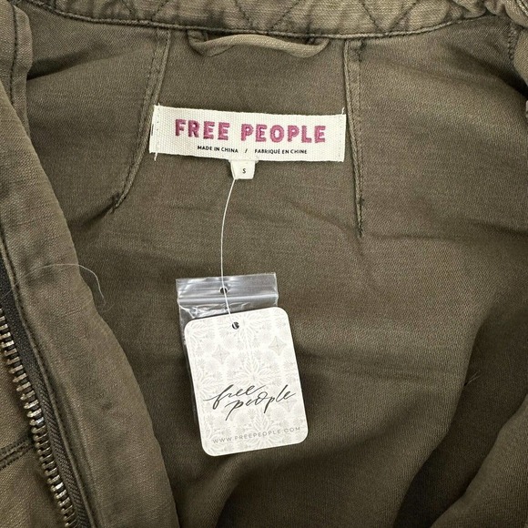 NWT Free People Not Your Brothers Surplus Military Jacket Army Green Women Small - Picture 10 of 16